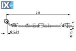 Ελαστικός σωλήνας φρένων BOSCH 1987481648