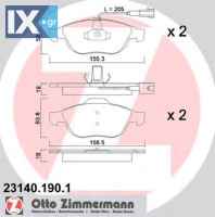 Σετ τακάκια, δισκόφρενα ZIMMERMANN 231401901