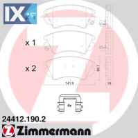 Σετ τακάκια, δισκόφρενα ZIMMERMANN 244121902