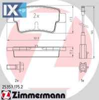 Σετ τακάκια, δισκόφρενα ZIMMERMANN 253571752