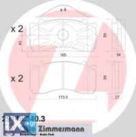 Σετ τακάκια, δισκόφρενα ZIMMERMANN 291483403