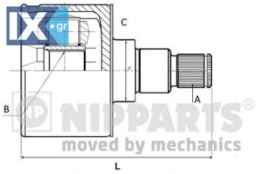 Σετ άρθρωσης, άξονας μετάδ. κίν. NIPPARTS N2830504
