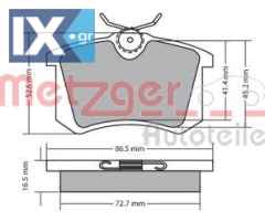 Σετ τακάκια, δισκόφρενα METZGER 1170001