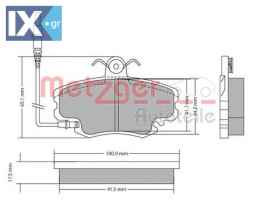 Σετ τακάκια, δισκόφρενα METZGER 1170009